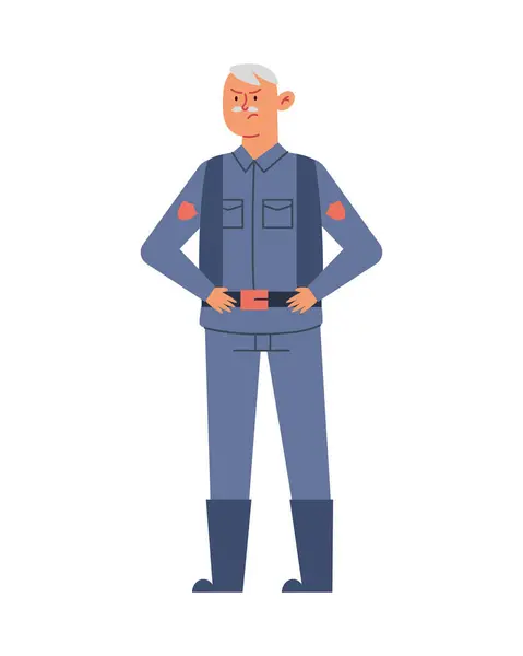 Politie Dag Illustratie Met Een Officier Man Vector Geïsoleerd — Stockvector