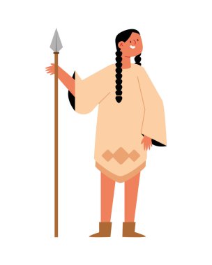 Kızılderili illüstrasyon vektörü izole edildi