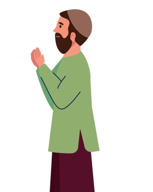 Idul Fitri Adam karakteri çizimi izole etti