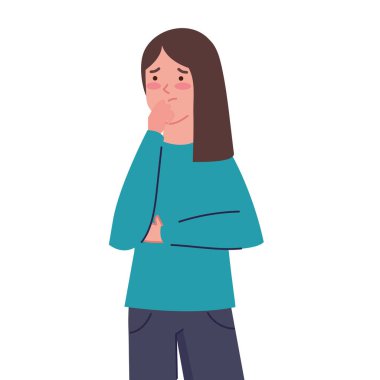bulimia kadın karakteri izole edilmiş çizim