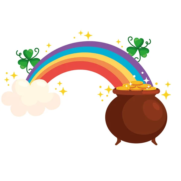 Saint Patricks Day Cauldron Illustration Design — Stock Vector