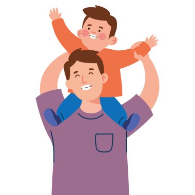 Baba ve oğul illüstrasyon tasarımı