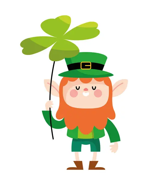 Heiliger Patricks Tag Irische Leprechaun Illustration — Stockvektor