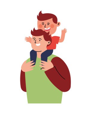 Baba ve oğul illüstrasyon tasarımı