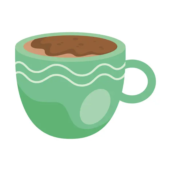 Tasse Café Vert Illustration Isolée — Image vectorielle