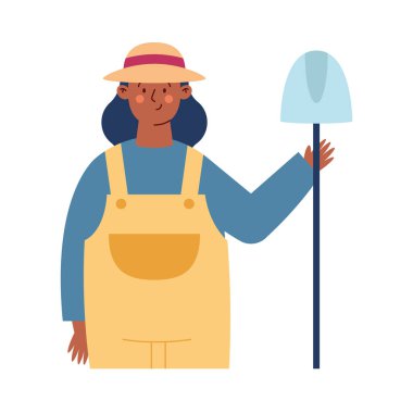 İşçi Bayramı kadın çiftçi illüstrasyon tasarımı