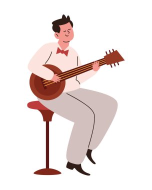 dünya caz günü müzisyen illüstrasyon vektörü