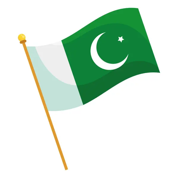 Pakistan Ημέρα Εθνική Σημαία Εικονογράφηση — Διανυσματικό Αρχείο