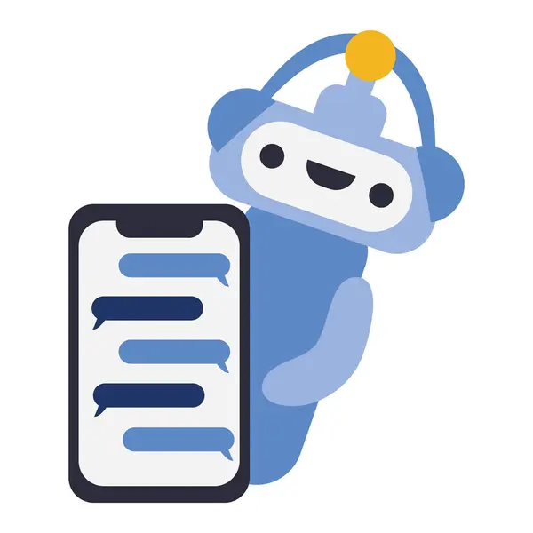 Chatbot电话应用程序图解设计 — 图库矢量图片