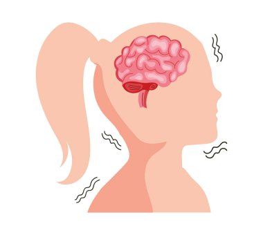 Parkinson üzgün kadın illüstrasyon vektörü