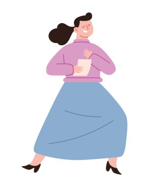 Şair kadın portre illüstrasyon vektörü