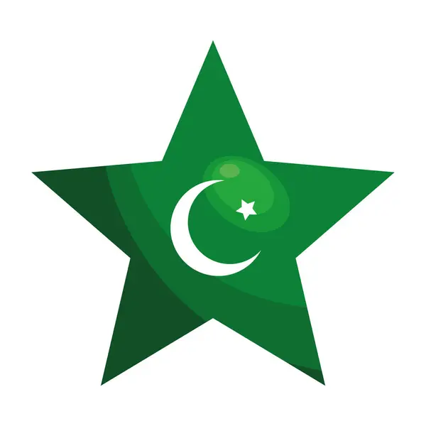 Pakistan Día Bandera Estrella Ilustración — Vector de stock