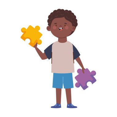 Otistik çocuk izole tasarım gülümsüyor