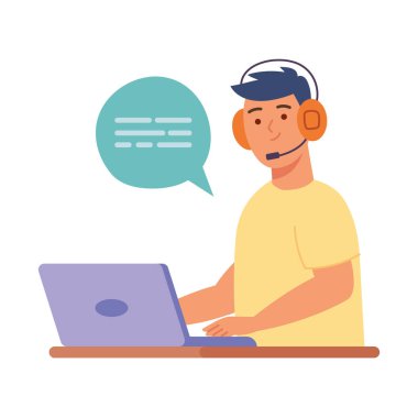 Müşteri destek operatörü izole edilmiş tasarım