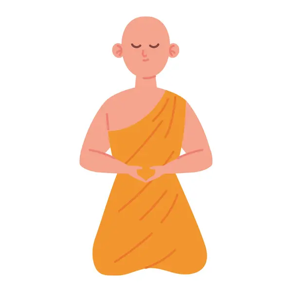 Bouddhiste Taille Dans Conception Illustration Méditation — Image vectorielle
