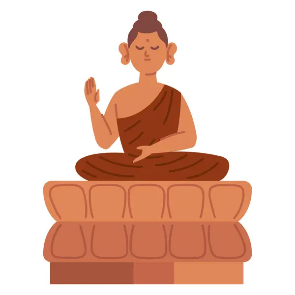 Taille Bouddhiste Personnage Illustration Design — Image vectorielle