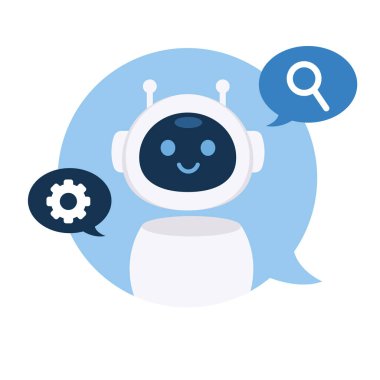 Chatbot bilgi servisi illüstrasyon tasarımı