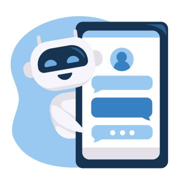 Chatbot telefon uygulaması çizim tasarımı