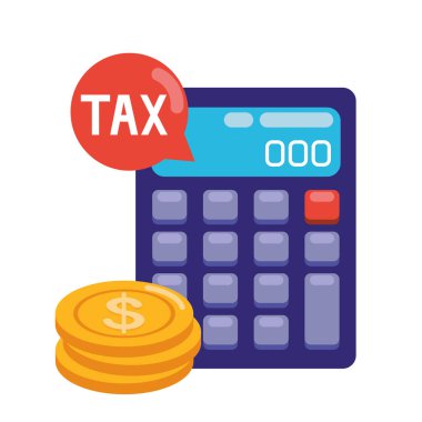 vergi günü hesap makinesi illüstrasyon vektörü