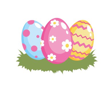 Paskalya yumurtaları izole edilmiş illüstrasyon kutlaması
