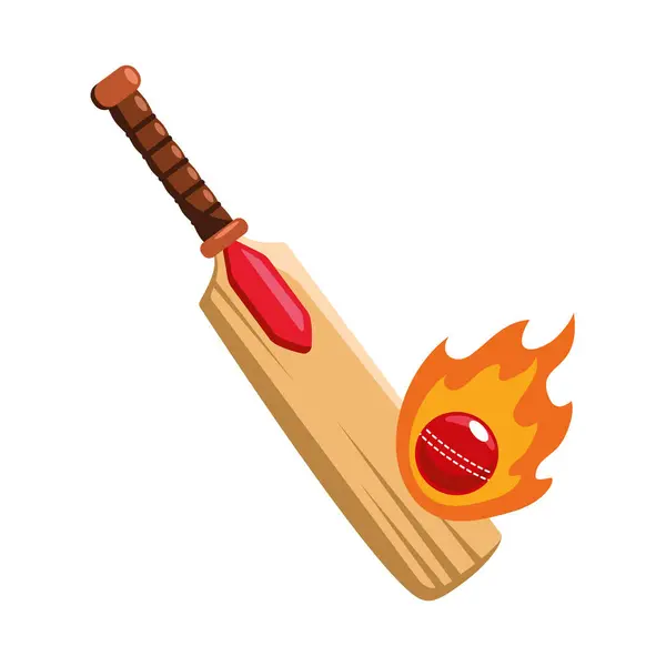 Cricket Feuerball Illustration Design lizenzfreie Stockillustrationen