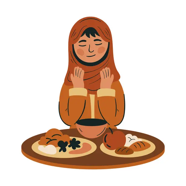 Iftar Celebración Mujer Diseño Aislado Ilustraciones de stock libres de derechos