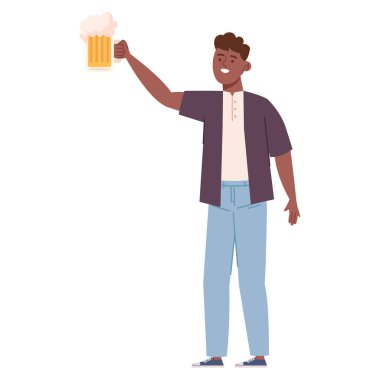 Bekarlığa veda partisi adamı bira tutuyor.