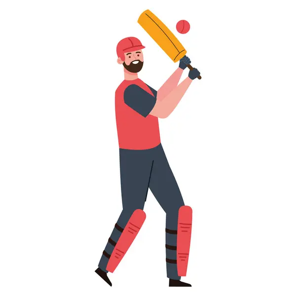 Иллюстрация Игрока Крикет — стоковый вектор