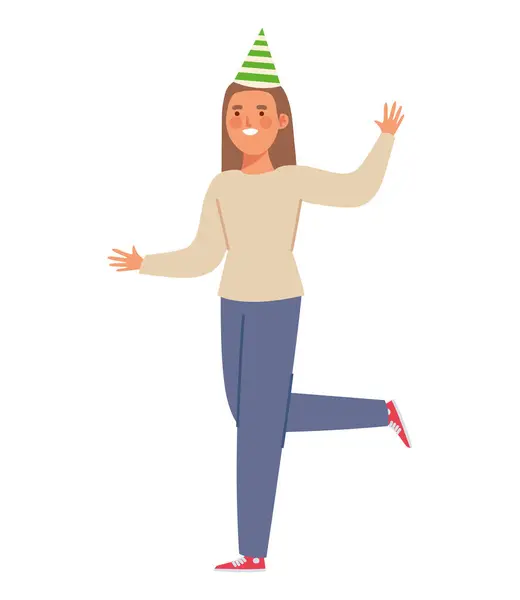 Birthday Woman Character Isolated Design Vector Graphics