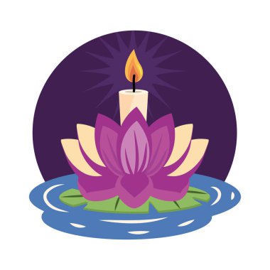 Waisak hafif çiçek illüstrasyon tasarımı