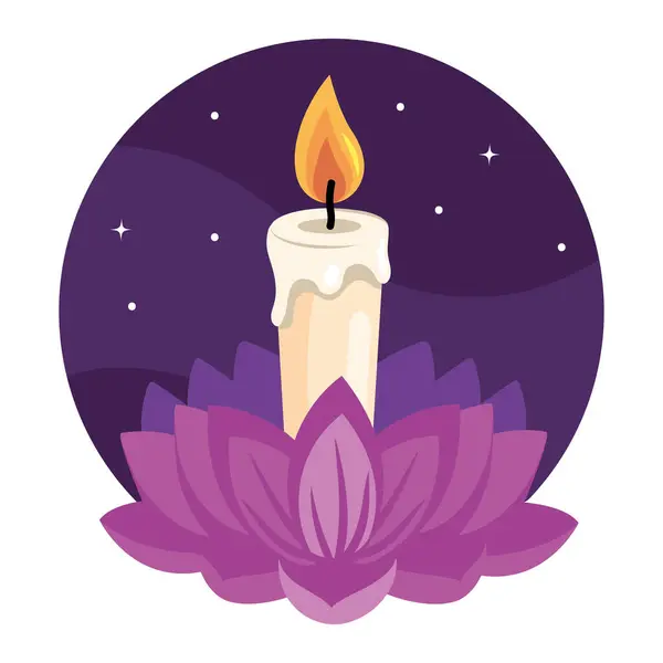 Waisak Candles Religious Illustration Design — Stock Vector