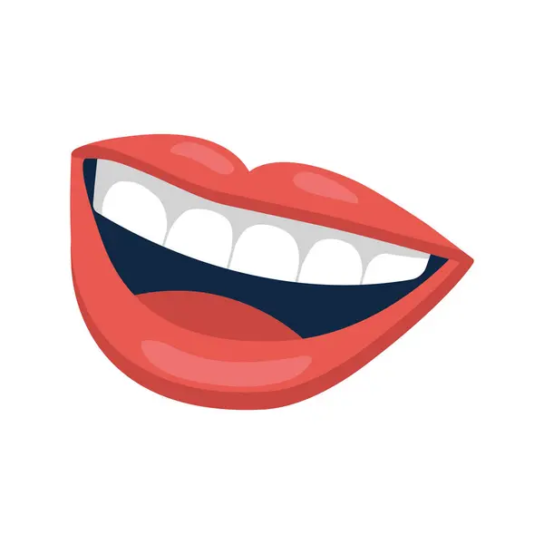 Uśmiech Dzień Szczęśliwy Usta Odizolowany Projekt Ilustracje Stockowe bez tantiem