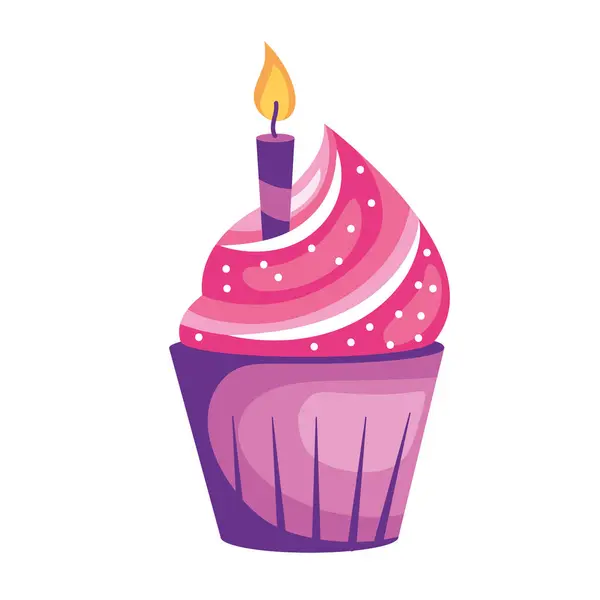 Festa Compleanno Cupcake Design Isolato Illustrazione Stock