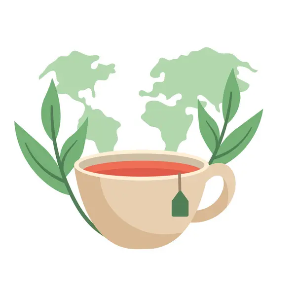 Чайний День Свіжий Напій Ізольований Дизайн Ліцензійні Стокові Ілюстрації