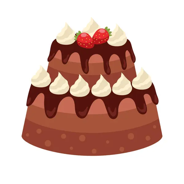 Tort Urodzinowy Słodki Odizolowany Projekt Ilustracja Stockowa