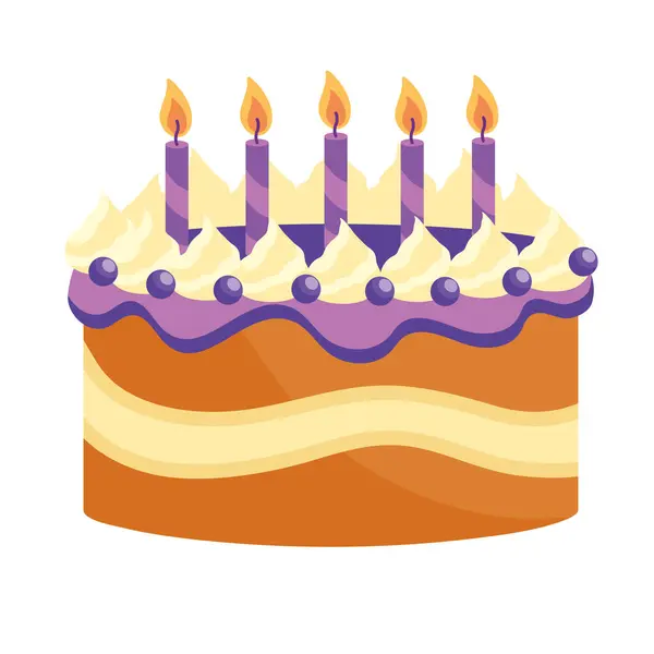 Birthday Cake Delicious Isolated Design Stock Illustration