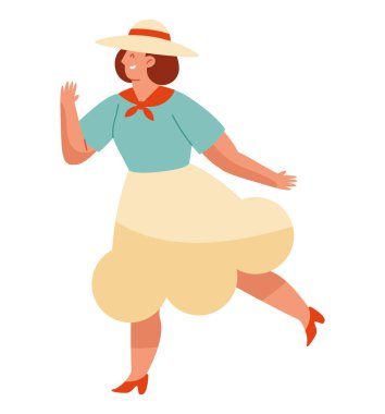 Festa junina Genç kadın illüstrasyon tasarımı