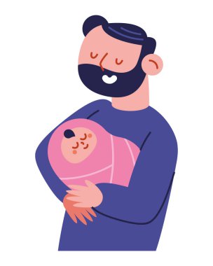 bebek partisi baba ve kız izole