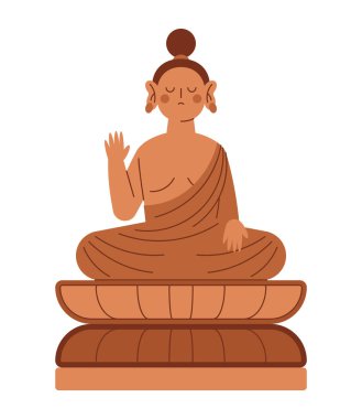 Waisak Buddha kutlama illüstrasyon tasarımı