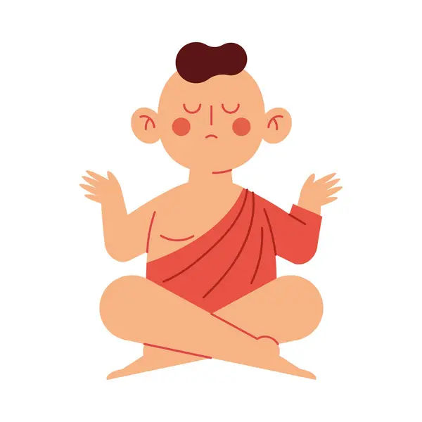 Waisak Buddha Lotus Pose Illustration — Stock Vector