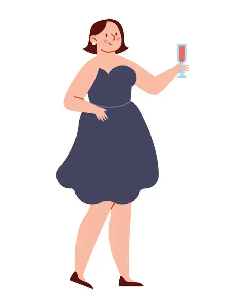Stag Party Celebrating Woman Isolated Design Vector Graphics