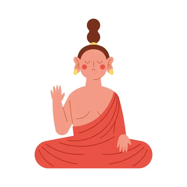 Waisak Buddha Σχέδιο Εικονογράφησης Επετείου Royalty Free Εικονογραφήσεις Αρχείου