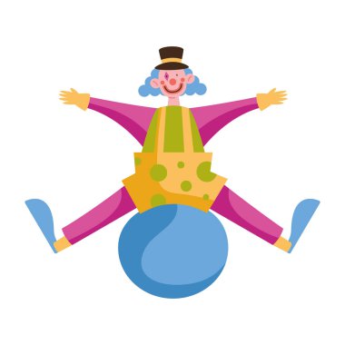 Top izole edilmiş doğum günü palyaçosu