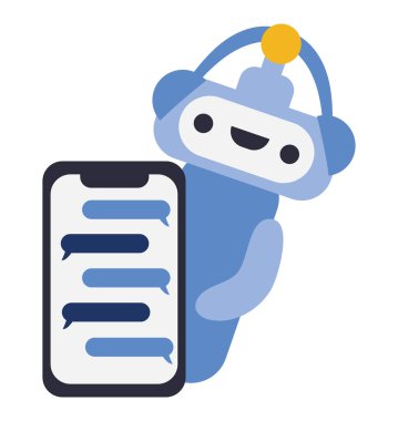 Chatbot bilgi servisi illüstrasyon tasarımı