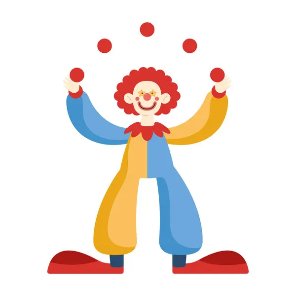 Verjaardag Clown Maken Truc Geïsoleerd Vectorbeelden