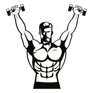jimnastik amblemi güçlü adam izole