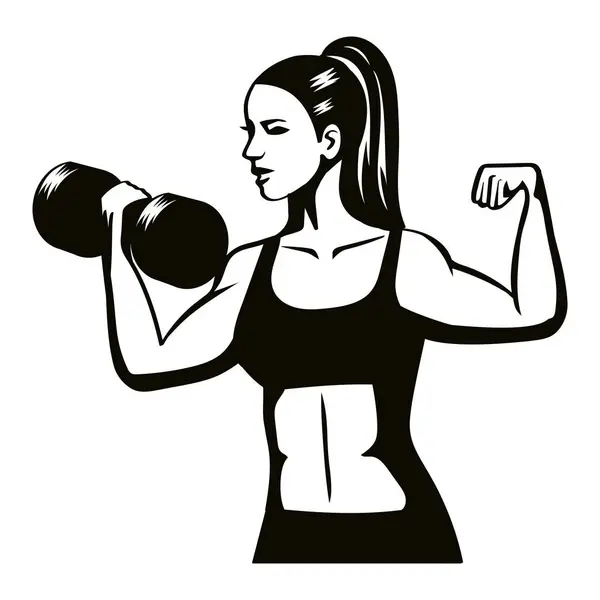 Gym Emblem Woman Dumbbell Isolated Royalty Free Stock Illustrations
