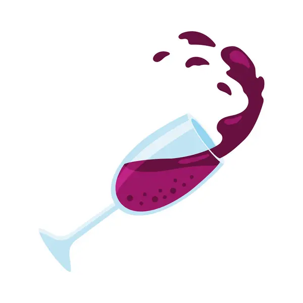 Wine Day Splash Glass Isolated Design Stock Illustration
