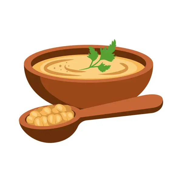 Hummus Day Recipe Isolated Design Stock Illustration