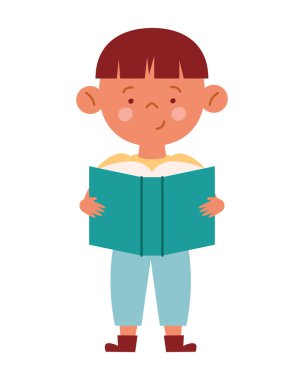 Okuyucu çocuk çizgi filmi izole tasarımı
